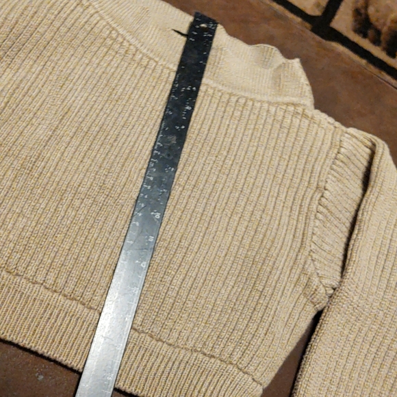 Tan Donna Karan  rib knit cropped  sweateDojnsr - Picture 4 of 5